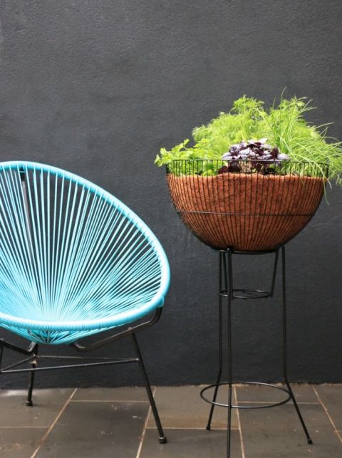 This sculptural planter is made from half a birdcage and an old wire stand.<br />See more at My Poppet »<br />