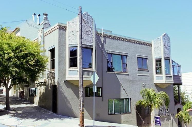 Art Deco Home purple art deco san francisco home - colorful exterior home makeover Art Deco Home purple art deco san francisco home - colorful exterior home makeover