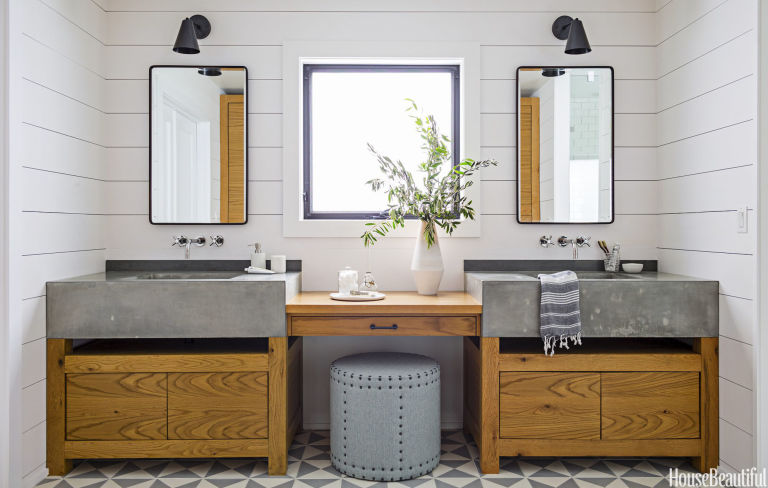 House Beautiful Bathroom a dark master bath turns cozy and modern - spa bathroom inspiration House Beautiful Bathroom a dark master bath turns cozy and modern - spa bathroom inspiration