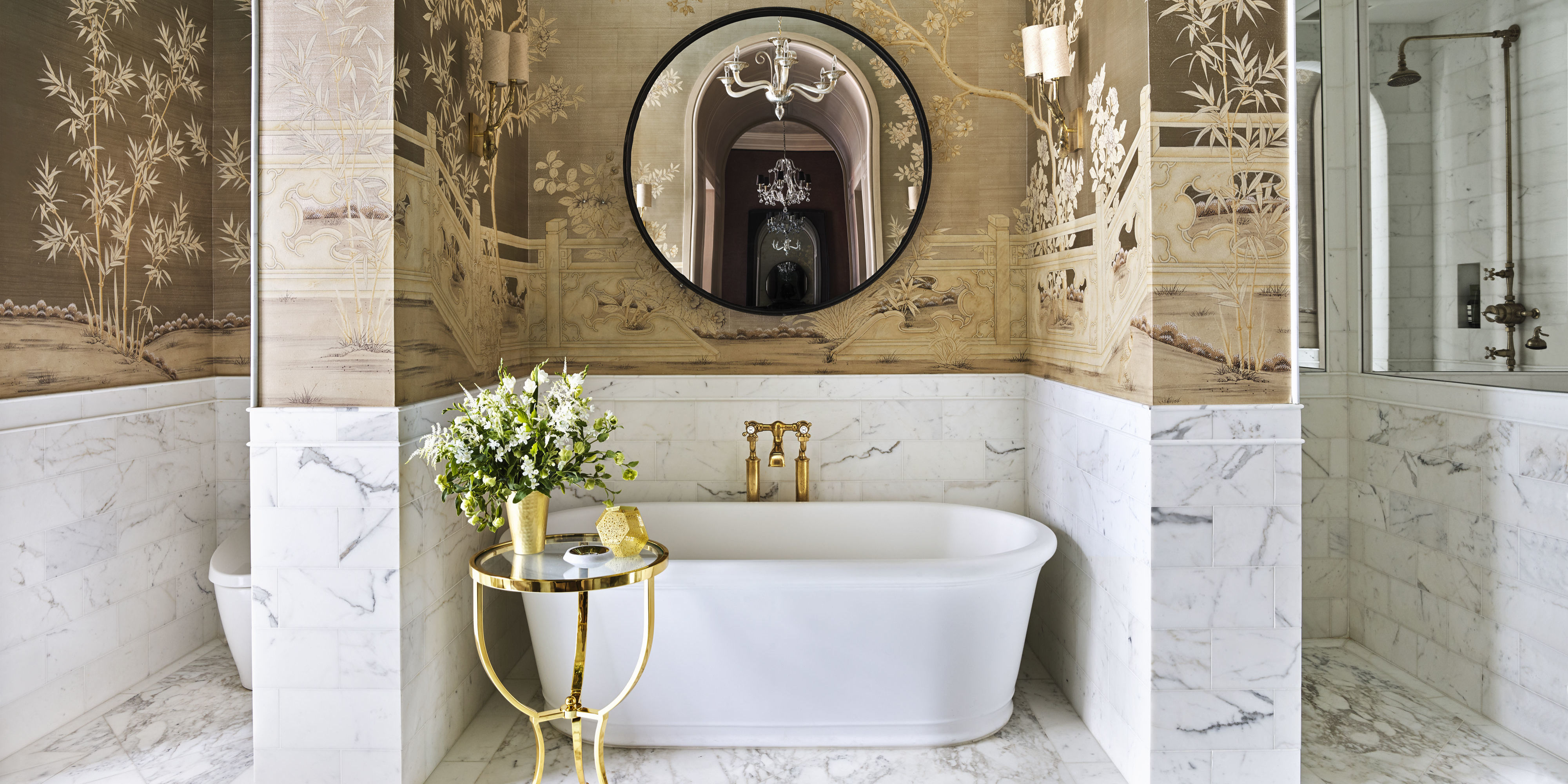 Marble Bathroom With Wainscoting Ideas Small Bathroom Makeover Reveal