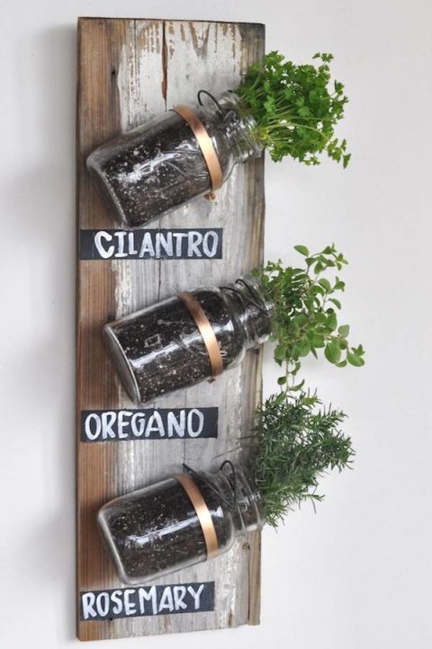Mason jars may be a cliché, but we gotta admit: They're tailor-made for an indoor herb garden and crazy-easy to assemble.<br />Get the how-to from Camille Styles »<br />