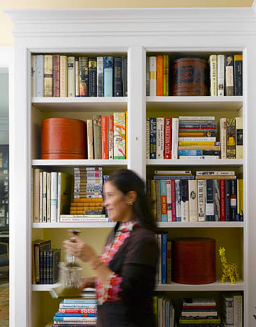 How To Decorate A Bookcase Shelves Elizabeth Mayhew Elizabeth Adding Ceramics To The Bookshelves
