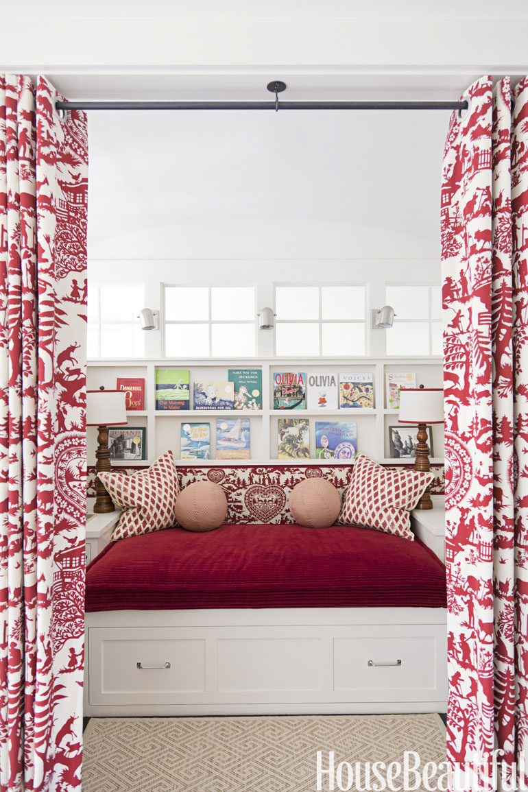 A curtained reading nook