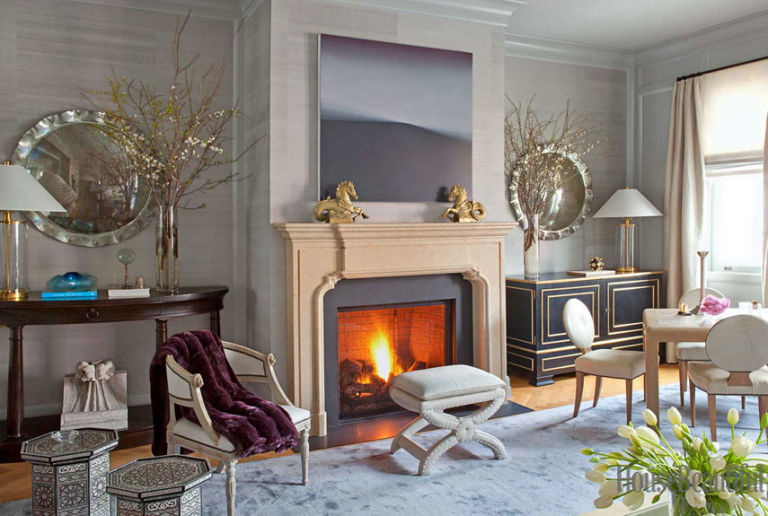 Doors glass fireplace black